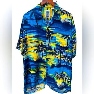 🔥💙🌴Ocean Currents Vintage Hawaiian shirt men’s size L. Cool!